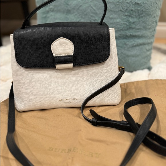 Camberley Derby Small Leather Tote Bag, White/Black - Picture 14 of 14